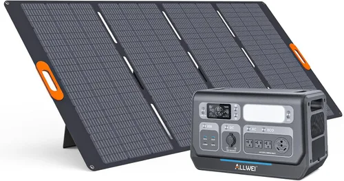Miniatura 13 de ALLWEI - Estación de energía portátil 300 W (pico 600 W) mejorada, banco de batería LiFePO4 de 256 Wh, generador solar con 6 puertos de salida