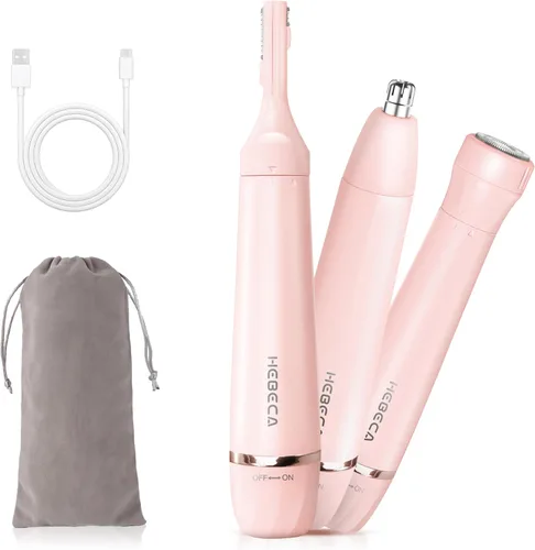 Miniatura 13 de HEBECA Recortadora de bikini para mujer, maquinilla de afeitar eléctrica 3 en 1 para mujeres con recortadores faciales y afeitadora íntima