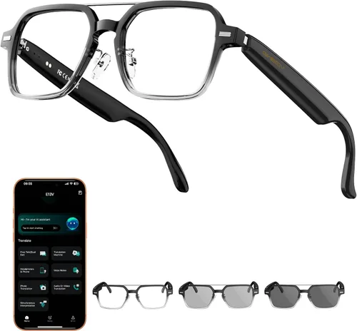 Lentes inteligentes de aviador para hombres y mujeres, gafas Bluetooth de audio, encendido y apagado de inducción, control táctil, lente