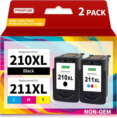 210XL 211XL Paquete combinado de cartuchos de tinta remanufacturados para Canon 210 XL 211 XL Cartucho de tinta negro y color para impresoras PIXMA