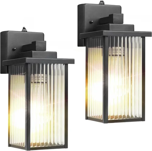 Miniatura 15 de Lámpara de pared para exteriores con sensor de anochecer a amanecer, luz exterior impermeable para porche de casa y garaje, aplique de pared