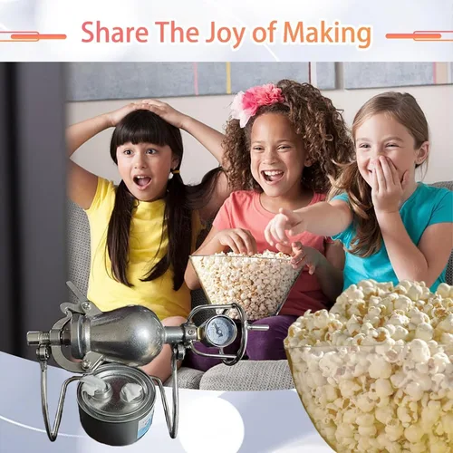 Miniatura 5 de Chinese Popcorn Cannon, High Pressure Popcorn Maker, Hand Puffed Rice Maker Popcorn Popper, Stovetop Maquina Palomitas Maiz(500ml)