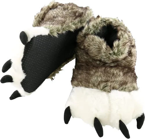 Lazy One - Pantuflas con diseño de garra de animal para niños y adultos disfraz divertido para niños cálidas pantuflas peludas