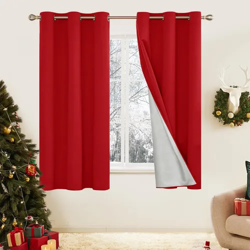 Miniatura 12 de Deconovo - Cortinas opacas para dormitorio con ojales, cortinas sólidas con aislamiento térmico, bloquean el calor, oscurecen la habitación, ahorran