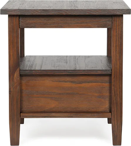 Miniatura 9 de SIMPLIHOME Warm Shaker - Mesa auxiliar de madera maciza de 20 pulgadas de ancho x 20 pulgadas de alto, color marrón carbón envejecido, mesa