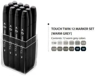 Miniatura 2 de ShinHan Touch Twin Marker Set 12WG Gris Cálido