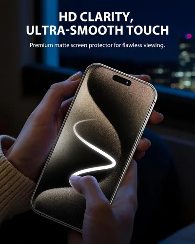 Miniatura 8 de GIGIKISS Paquete de 2 protectores de pantalla mate para iPhone de 15 a 6.1 pulgadas, protector de pantalla antihuellas y antirreflejos, vidrio