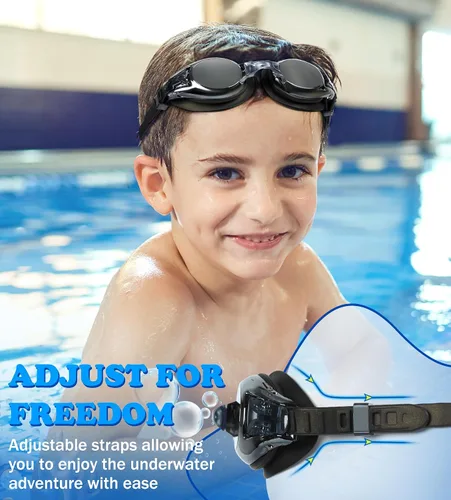 Miniatura 7 de Aegend - Paquete de 2 gafas para niños, gafas de natación para niños de 4 a 16 años, niños y niñas jóvenes, gafas de piscina antivaho, impermeables