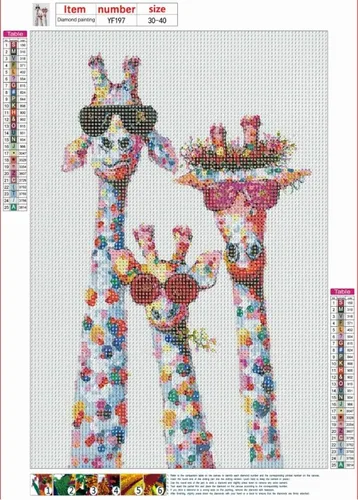 Miniatura 3 de MMAHD Kit de pintura de diamante 5D para adultos, pintura de bordado de jirafa completa con diamantes de imitación, pintura pegada de bricolaje