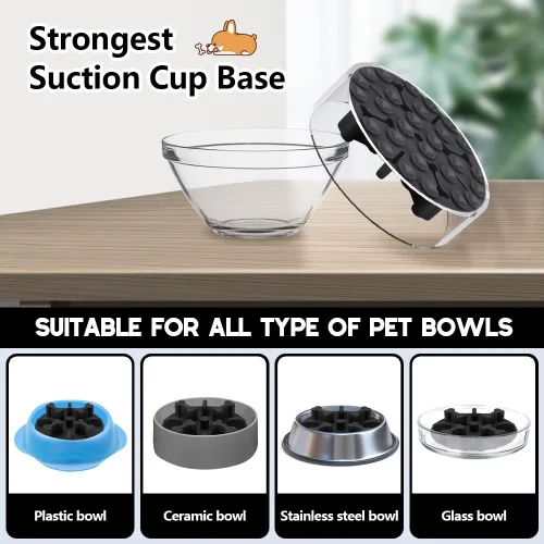 Miniatura 7 de Inserto de Cuenco para Perros de Rompecabezas de Silicona Suave Anti-Asfixia, Comedero Antideslizante de Alimentación Lenta para Cuencos Elevados