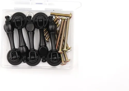 Miniatura 7 de Paquete de 5 pomos negros antiguos de lágrima vintage para armario de cajones de armario