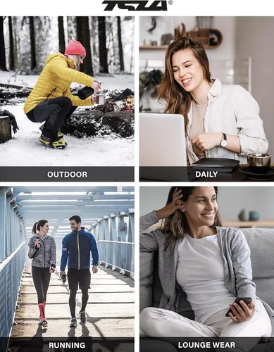 Miniatura 8 de TSLA Conjunto de ropa interior térmica para mujer, vellón suave, pantalones largos, primera capa cálida para invierno, parte superior e inferior