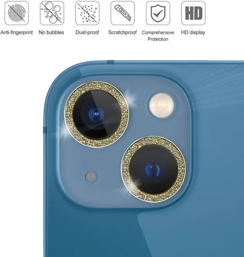 Miniatura 3 de Zuslab Protector de lente de cámara trasera compatible con Apple iPhone 13/13 Mini, borde de aleación de aluminio de alta calidad, cubierta completa