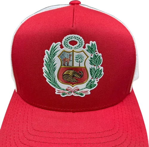 Miniatura 4 de PeruCoUSA Gorra Peru Escudo - Gorra de malla de camionero ajustable - Gorras de Peru