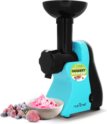 NutriChef Máquina eléctrica de postres de frutas congeladas – Máquina de sorbete de frutas – Hacer helado, postre, gelato, batidos, granizados y