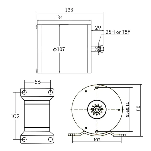 Miniatura 7 de 72V 3000W Scooter eléctrico sin escobillas BLDC Motor MY1020 Max42A para Scooter Eléctrico E-Bike Motor Motocicleta DIY Parte