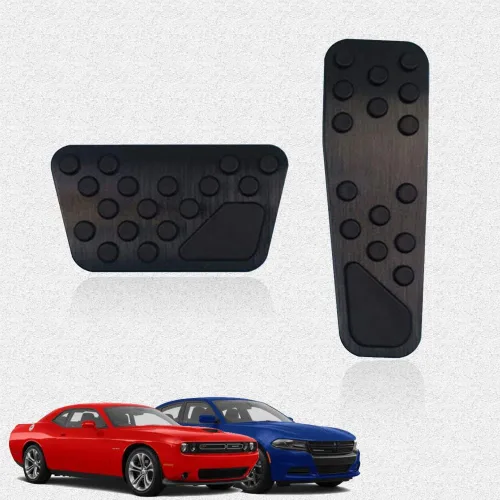 Miniatura 41 de Great-luck Fundas de pedal de acelerador de gas de aleación de aluminio, antideslizantes, sin perforación, kit de accesorios de 2 piezas/juego Rojo