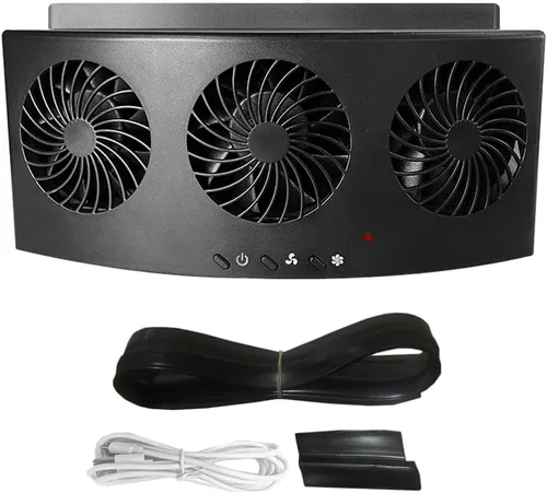 Riloer Ventilador de escape eléctrico para automóvil con 3 salidas de aire, ventilador de refrigeración para radiador de automóvil de montaje en