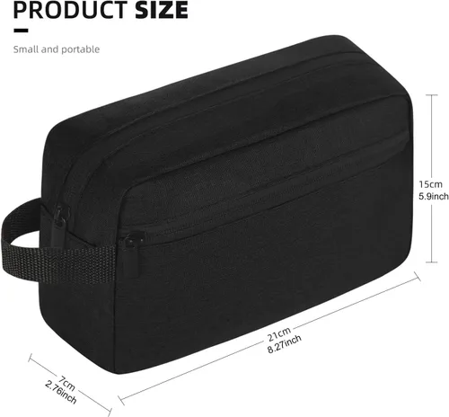 Miniatura 2 de Icramsy Neceser de viaje para mujeres y hombres, bolsa de cosméticos colgante, accesorios de viaje para mujeres y hombres, Negro, Moderno