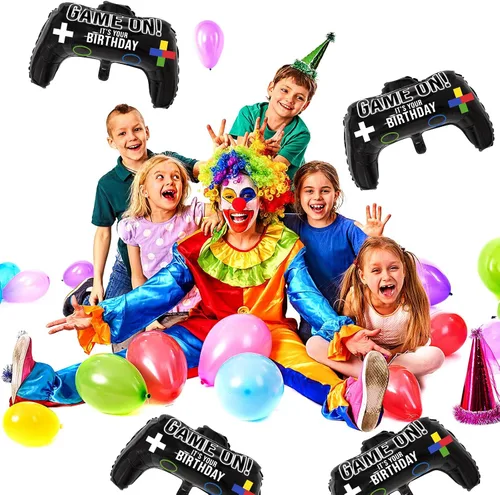 Miniatura 6 de Gejoy - 8 globos de aluminio para controlador de juegos, 23.6 x 15.7 pulgadas, globos de fiesta de videojuegos para fiesta de cumpleaños