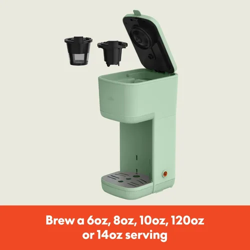 Miniatura 2 de BELLA Cafetera de una sola porción, compatible con cápsulas K y café molido, con bandeja de goteo extraíble y ajustable, apagado automático y Vidrio