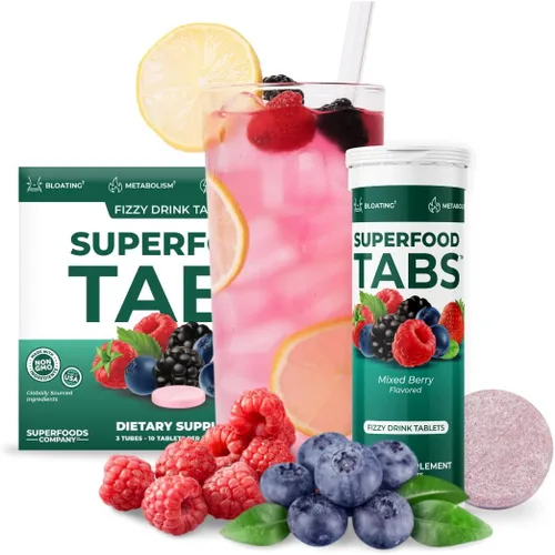 Miniatura 7 de Skinnytabs – Tabletas efervescentes depurativas - 15 Superalimentos totalmente naturales, sin laxantes, 30 porciones - Sin azúcar, bajas