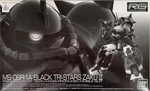 BANDAI RG 1/144 MS-06R-1A Negro TRI-Stars ZAKU II Principado de Zeon Traje móvil producido en masa (importación de Japón)