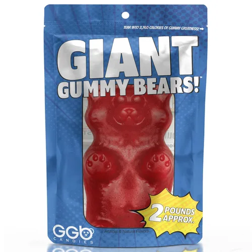 Miniatura 3 de Oso de goma gigante de 2 libras (frambuesa azul)