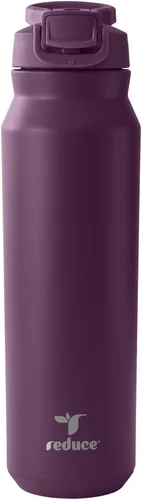 Miniatura 16 de REDUCE Hydrate Pro - Botella de agua aislada de acero inoxidable de 24 onzas, tapa abatible a prueba de fugas, apta para lavavajillas, sin BPA, Negro