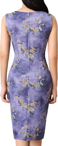 Miniatura 4 de VFSHOW - Vestido tubo con cremallera frontal para mujer diseño con retazos de encaje para cóctel trabajo negocios fiesta
