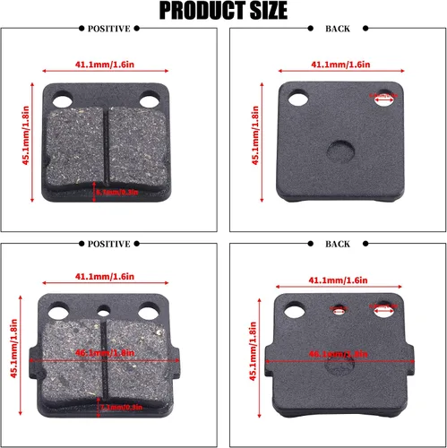 Miniatura 2 de Pastillas de Freno Delanteras/Traseras Compatible con Yamah Wolverine 350 Warrior 350 Blaster 200 Banshee 350 Braking para Raptor 125 YFZ350 YFS200