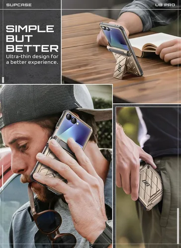 Miniatura 9 de SUPCASE Funda para Samsung Galaxy Z Flip 7 con soporte integrado y clip para cinturón (Unicorn Beetle Pro), [protección de bisagra]