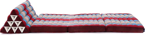 Miniatura 8 de Leewadee - Cojín Tailandés plegable para el suelo con respaldo para TV, sala de estar, colchón para exterior, 65.7 x 20.9 x 11.8 pulgadas, Kapok
