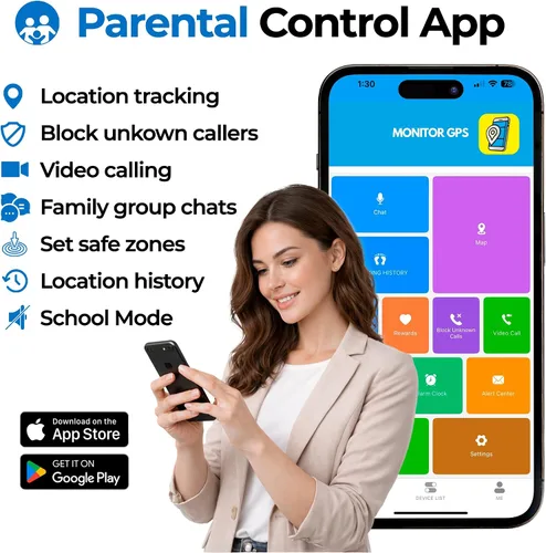 Miniatura 2 de Reloj para niños con localizador GPS, llamadas bidireccionales, seguimiento en tiempo real y alertas SOS - Reloj inteligente para niños