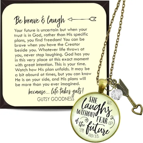 Miniatura 47 de Gutsy Goodness Collar inspirado en la mujer de la fe, colgante hecho a mano con mensaje de esperanza