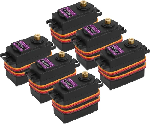 Paquete de 6 motores servo digitales de par de engranajes metálicos MG996R 55g para helicóptero RC, auto, barco, robot de Futaba JR