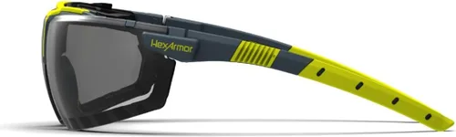 Miniatura 2 de HexArmor VS300 Gafas de seguridad con brazos laterales ajustables Z87+ para hombres y mujeres Gris 23% con junta/antiniebla anti arañazos