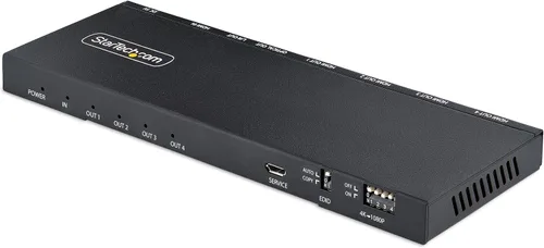 StarTech HDMI-SPLITTER-44K60S - Divisor HDMI de 0.138 in, 4 puertos 4K 60Hz, escalador integrado, audio óptico