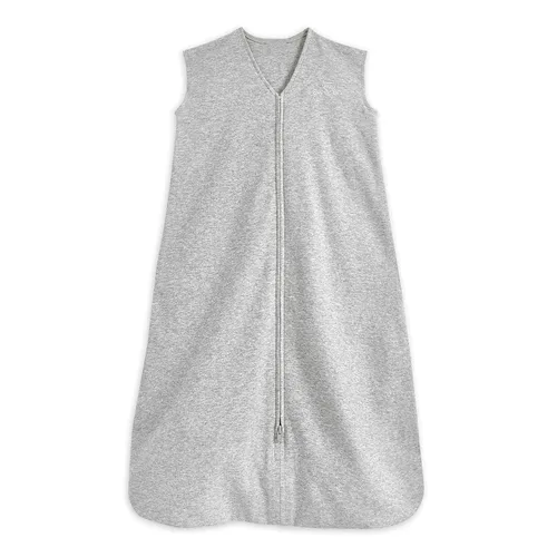 HALO - Manta de vestir tipo saco de dormir, 100% algodón, gris jaspeado, talla S