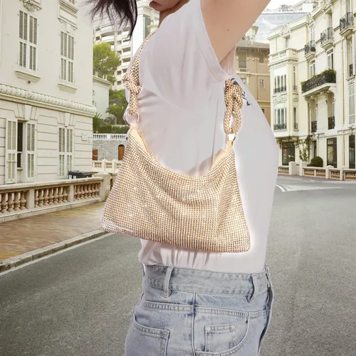 Miniatura 2 de Bolsos de noche con diamantes de imitación para mujer, elegante bolso de noche brillante de cristal, Moda