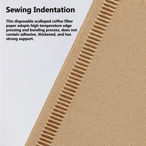 Miniatura 6 de Filtros de café festoneados, papel desechable por goteo, sin blanquear, filtro para gotero de café, 100 unidades, U101 sin blanquear
