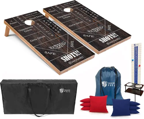 Miniatura 12 de Tailgating Pros Juego de tablas de agujero de maíz con bolsas de frijoles, marcador de puntuación y estuche de transporte, lanzamiento de bolsas