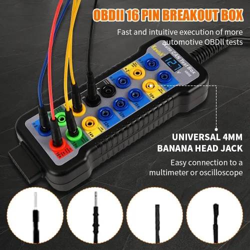 Miniatura 5 de Caja de ruptura OBD2 con indicador de luz LED, caja de ruptura OBDII profesional de 16 pines, herramienta de prueba de diagnóstico eléctrico