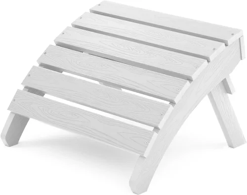 Miniatura 16 de MXIMU Taburete otomano plegable Adirondack para exteriores: Taburete de plástico HIPS para patio, fácil montaje, reposapiés para todo tipo de clima