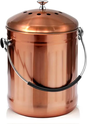 Miniatura 8 de ENLOY - Contenedor de compostaje para cocina, para encimera, con tapa, para residuos de alimentos en la cocina, con recubrimiento en polvo, a prueba