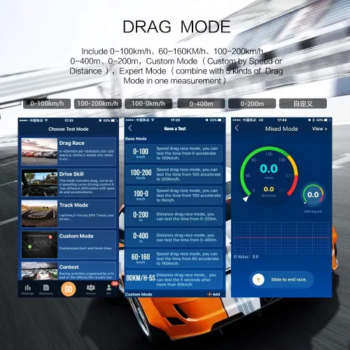 Miniatura 6 de PGEAR - Caja de medidor de rendimiento basado en GPS P610 de 20 Hz con aplicación móvil, temporizador para auto y medidor de arrastre, acelerómetro