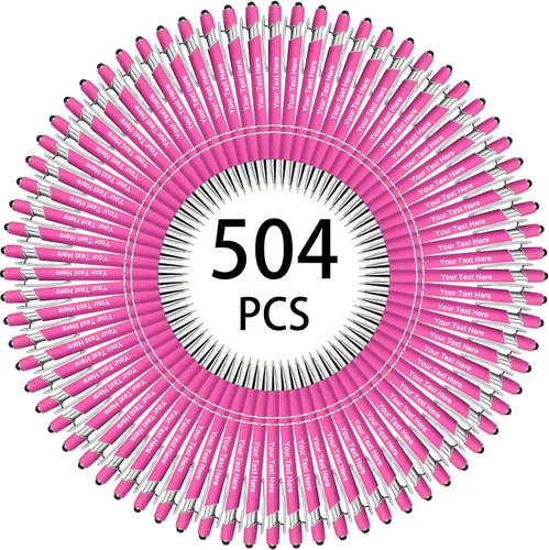 Miniatura 61 de Hasta 500 bolígrafos personalizados a granel, bolígrafo grabado personalizado con punta de lápiz capacitivo, carcasa multicolor retráctil, bolígrafo
