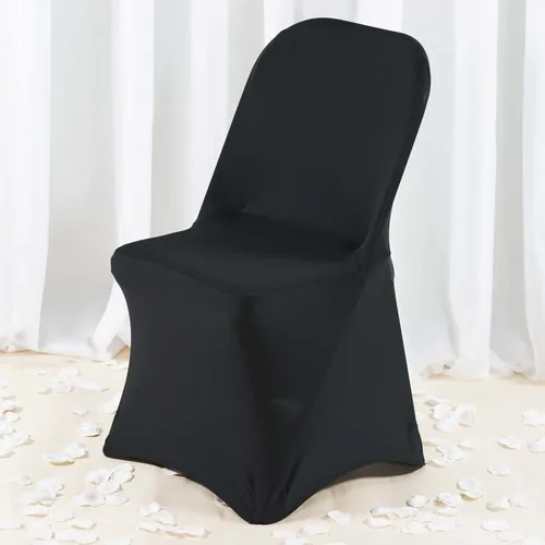Miniatura 8 de Efavormart - Funda para silla de banquete de elastano negro con bolsillos para pies