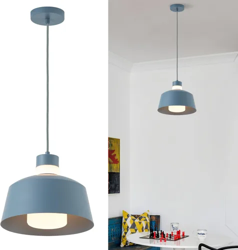 Miniatura 10 de ANYLOVE Macaron - Lámpara colgante de isla de cocina, lámparas colgantes rosas de 11 pulgadas con pantalla de vidrio esmerilado, altura ajustable