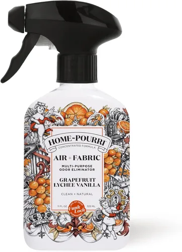 Poo-Pourri Home-Pourri Air + Tela Multiusos - Espray refrescante de olor, Pomelo Lichi Vainilla, 11 onzas líquidas - Vainilla y Pomelo Lichi